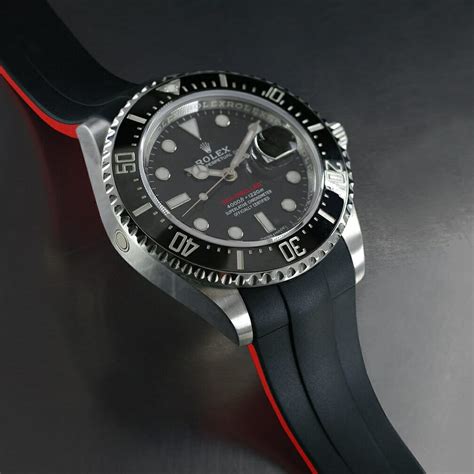 rolex seadweller rubber strap|rolex sea dweller straps.